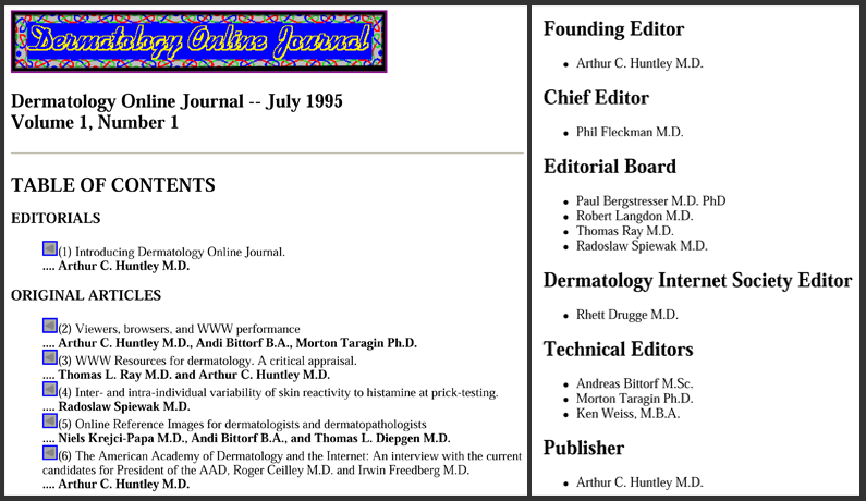 Pierwszy numer Dermatology Online Journal